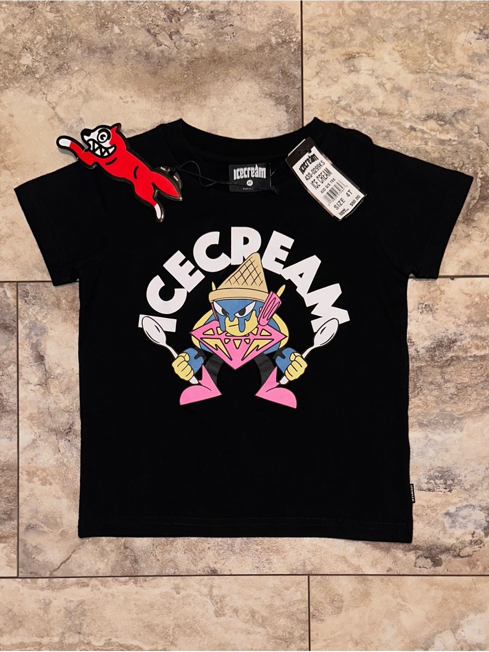 ICECREAM Kids 4T Black Graphic Tee NWT Billionaire Boys Club BBC